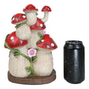 LED Light Up Enchanted Fairy Garden Toadstool Mushrooms Cottage House Figurine