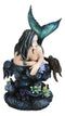 Siren Mermaid With Iridescent Tail And Turtle Companion By Coral Rocks Statue