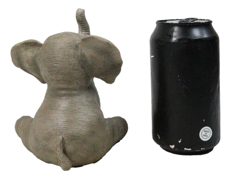 Wildlife African Savanna Elephant Young Calf with Trunk Up Figurine 5"