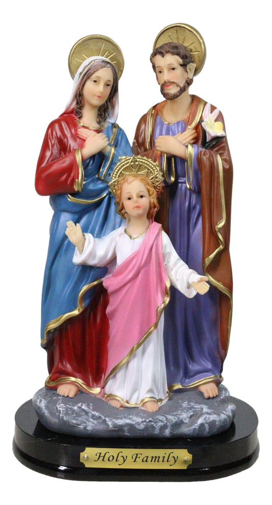 The Holy Family Mother Mary Joseph and Jesus Catholic Figurine With Base 8"H