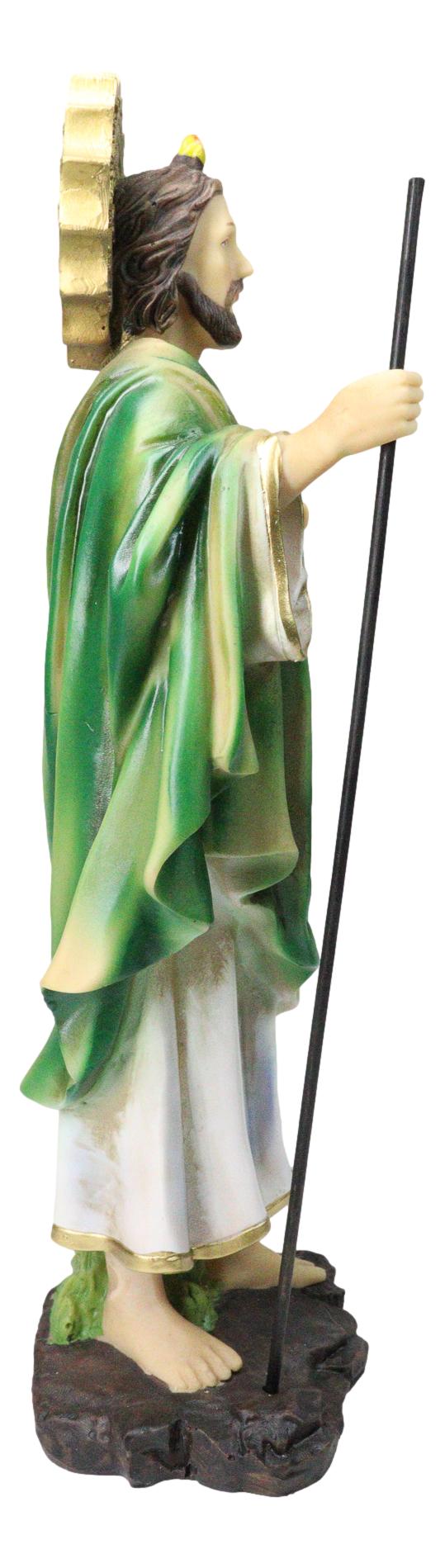 Saint Jude Thaddeus The Apostle with Holy Spirit Fire and Sun Medal Statue 12"H - Ebros Gift