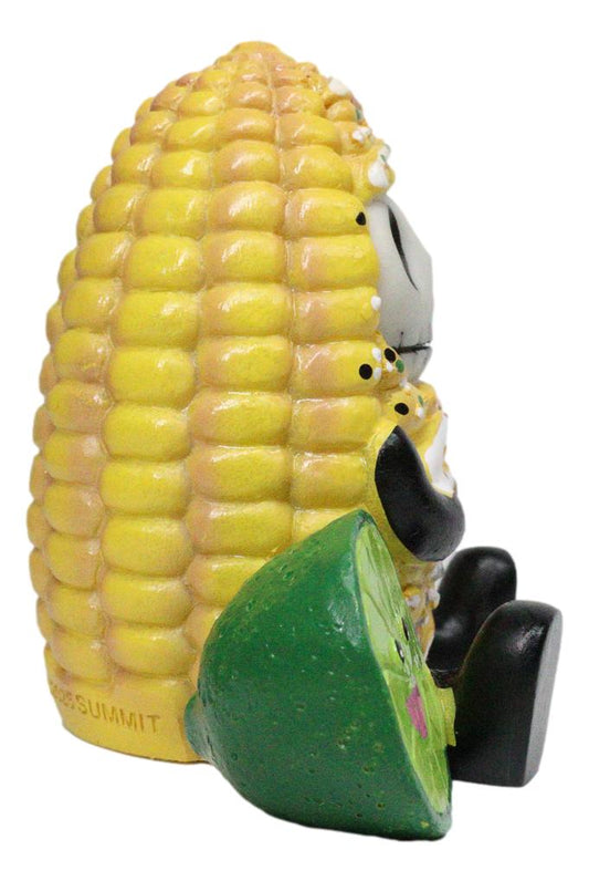 Furrybones Elotito Zesty Corn and Lime Snack Skeleton Figurine Furry Bones - Ebros Gift