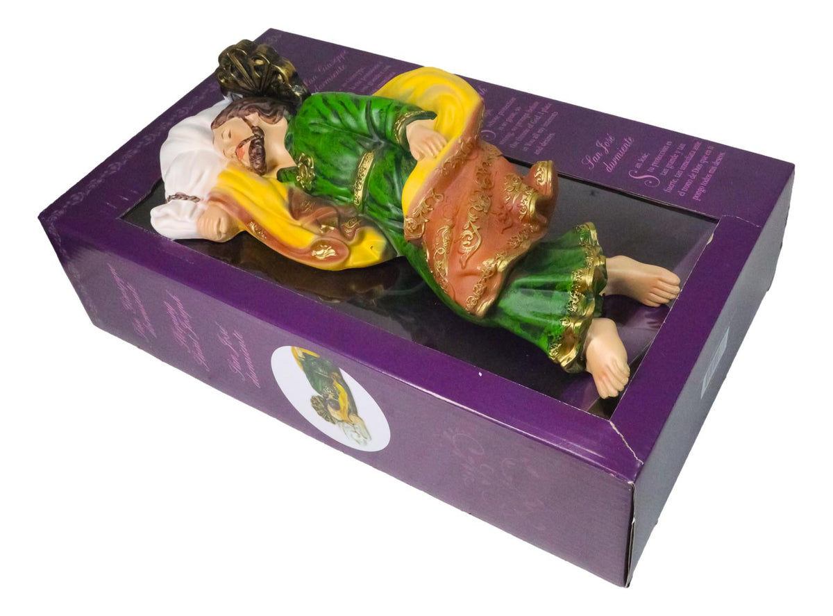 God's Revelations Sleeping Saint Joseph Catholic Devotion Decor Figurine 12"L