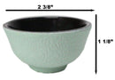 Mint Green Textured Japanese Tetsubin Style Cast Iron Mini Tea Cups Set of 4