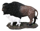 Native American Bison Buffalo Father with White Calf Decorative Figurine 8.5"L