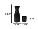 Minimalistic Black Kokuyo Porcelain Japanese Wine Sake Flask With 2 Cups Set