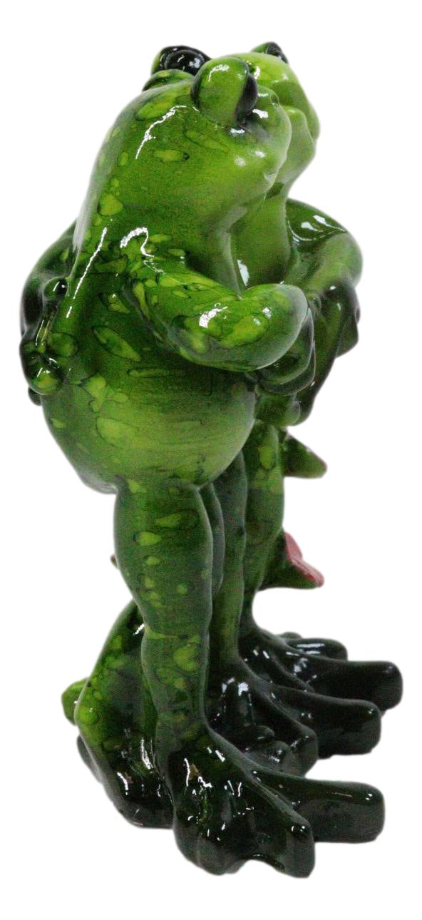 Ebros Romantic Frog Couple Heart Hands Polyresin Figurine 4.75"