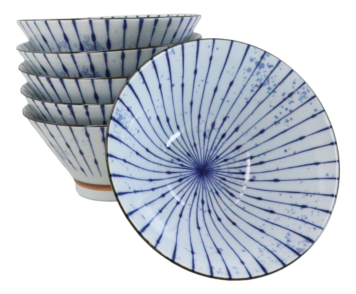 Pack Of 6 Fubuki Tokusa Made In Japan Medium 38oz Ramen Soup Rice Salad Bowls