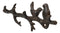 Rustic Cast Iron 2 Lovebirds On Tree Branch Multi Points Wall Hooks 12.5" Long