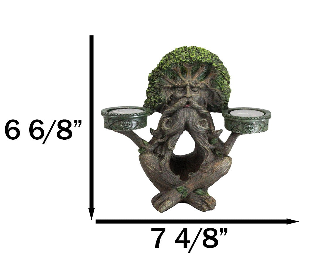 Forest God Greenman Tree Ent Backflow Incense Burner And Candleholders Figurine