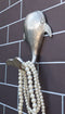 Set of 2 Aluminum Nautical Marine Beluga Whale Flailing Tail Wall Hook Hangers