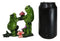 The Proposal Green Toad Frog Kneeling Before Mate with Bouquet of Roses Figurine