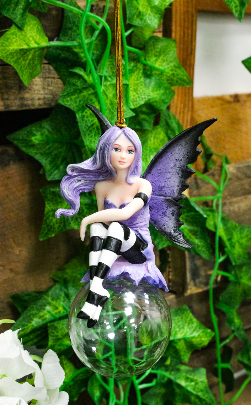 Evangeline Violet Flora Bubble Rider Fairy Ornament Amy Brown Holiday Collection