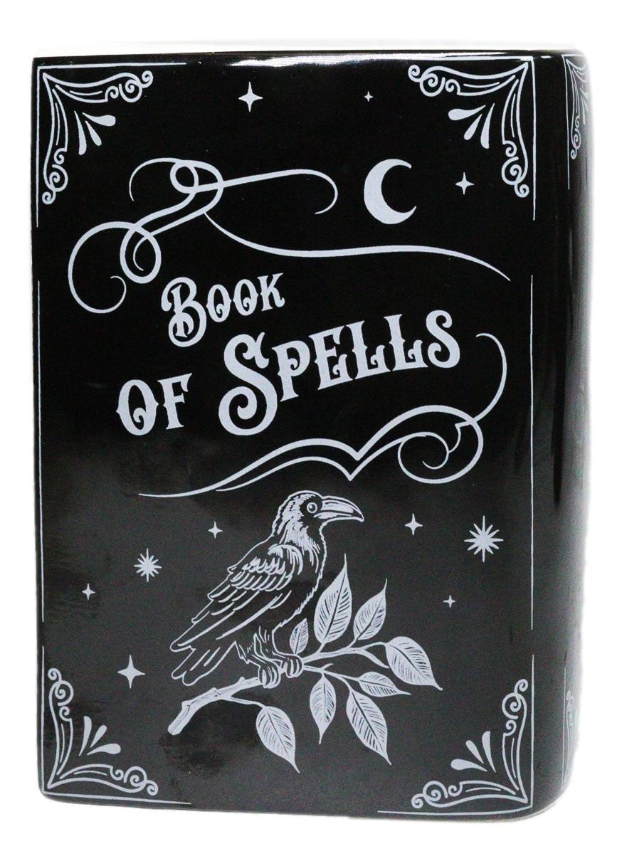 Witchcraft Magic Book of Spells 5.25" H Ceramic Book Shaped Planter Pot Vase