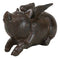 Cast Iron Whimsical Flying Winged Angel Pig Decorative Sculpture Paperweight 5"L