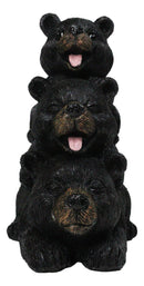 Cabin Companion Playful Black Bear Totem Figurine 3 Stacked Bears Wildlife