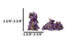 Set of 12 Metallic Purple Green & Black Mini Cyborg Steampunk Dragon Figurines