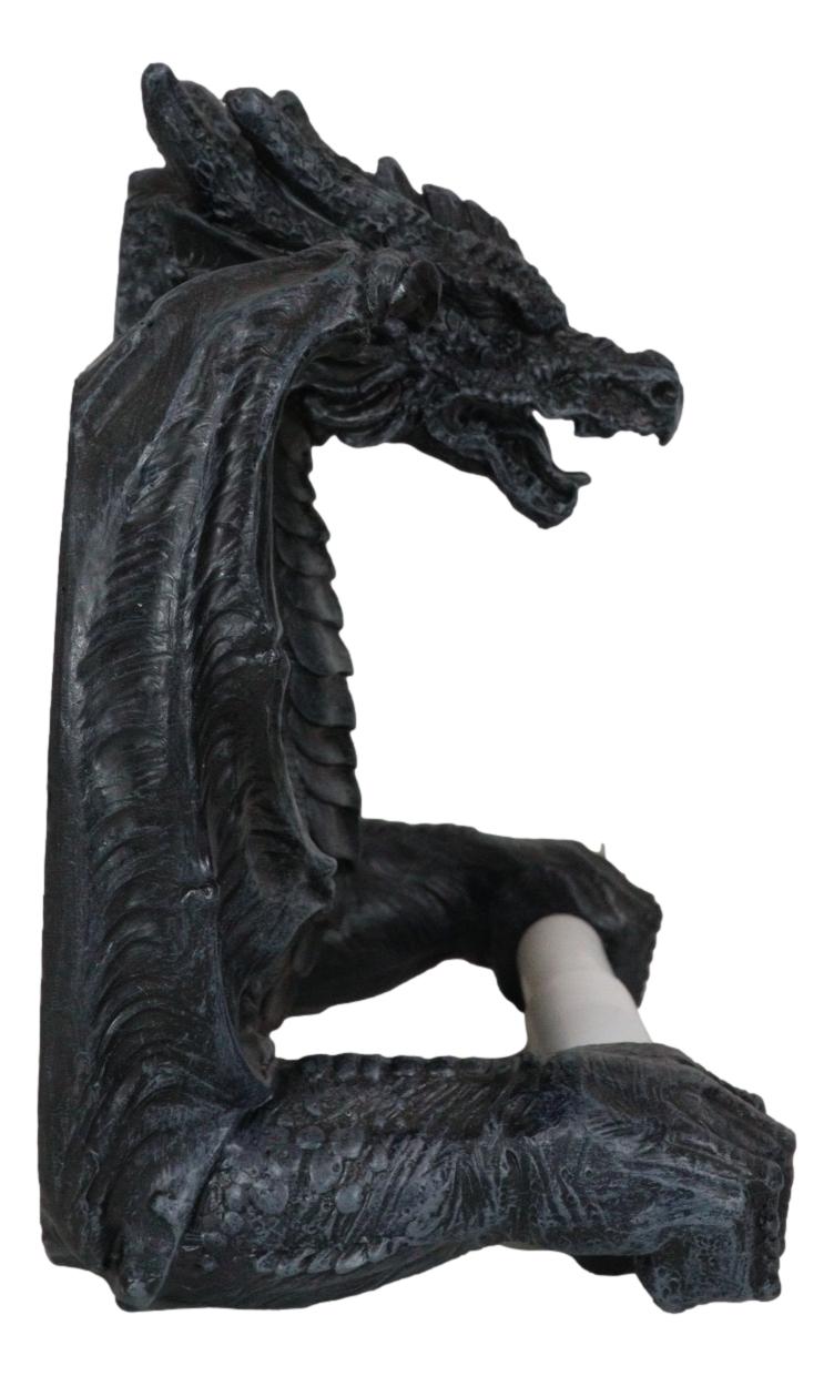 Saurian Servant Mythical Gothic Serpentine Dragon Toilet Paper Holder 9"H