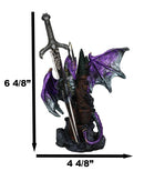 Purple Knight Dragon With Castle Tower And Gothic Sword Letter Opener Figurine