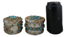 Set Of 2 Southwest Rustic Turquoise Red Rocks And Stones Vintage Trinket Boxes