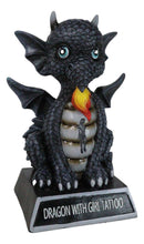 Fantasy Black Onyx Koan Cartoon Chibi Dragon Figurine Dragon With Girl Tattoo