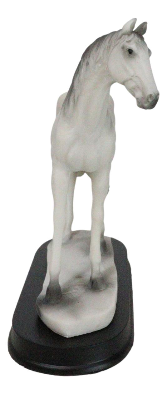 Equine Rare Breed Camarillo White Horse Steed Model Figurine On Base 6.25"L