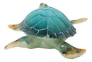 Ocean Colorful LED Lighted Shell Green Giant Sea Turtle Swimming Figurine 10.5"L