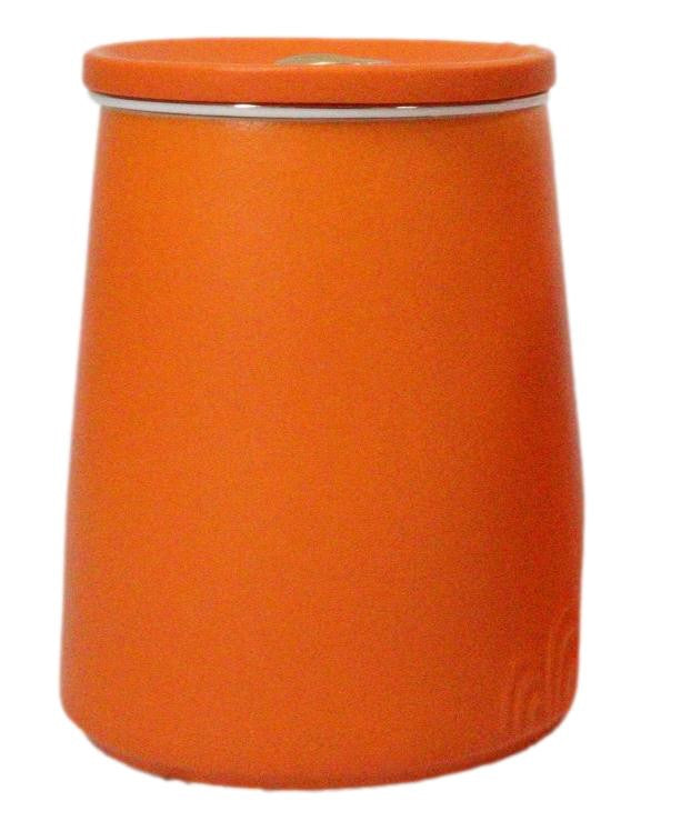 Orange 15 Oz Chic Porcelain Tea Mug with Wooden Handle, Lid and Infuser