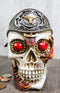 Western Texas Longhorn Silver Concho Buckle Skull Money Coin Bank Figurine