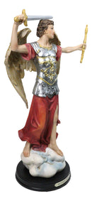 Archangel Saint Michael Holding Sword And Scroll Figurine Brass Name Base 13"H