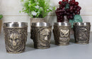 Animal Spirit Bald Eagle Owl Black Bear And Gray Wolf 2-Ounce Shot Glasses Set