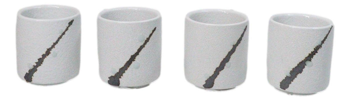 Set of 4 Yukino Hana Snow Flowers Art Porcelain 1.25oz Ochoko Yuzu Sake Cups