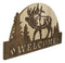 Rustic Western Wapiti Elk Deer By Pine Forest MDF Wood Welcome Wall Decor 17"L