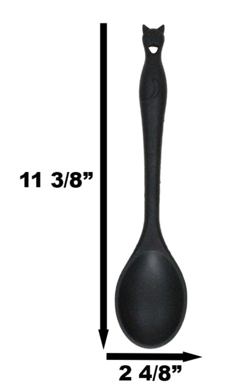 Wicca Gothic Witch Feline Cat Silicone Cooking Baking Chef Kitchen Utility Spoon - Ebros Gift