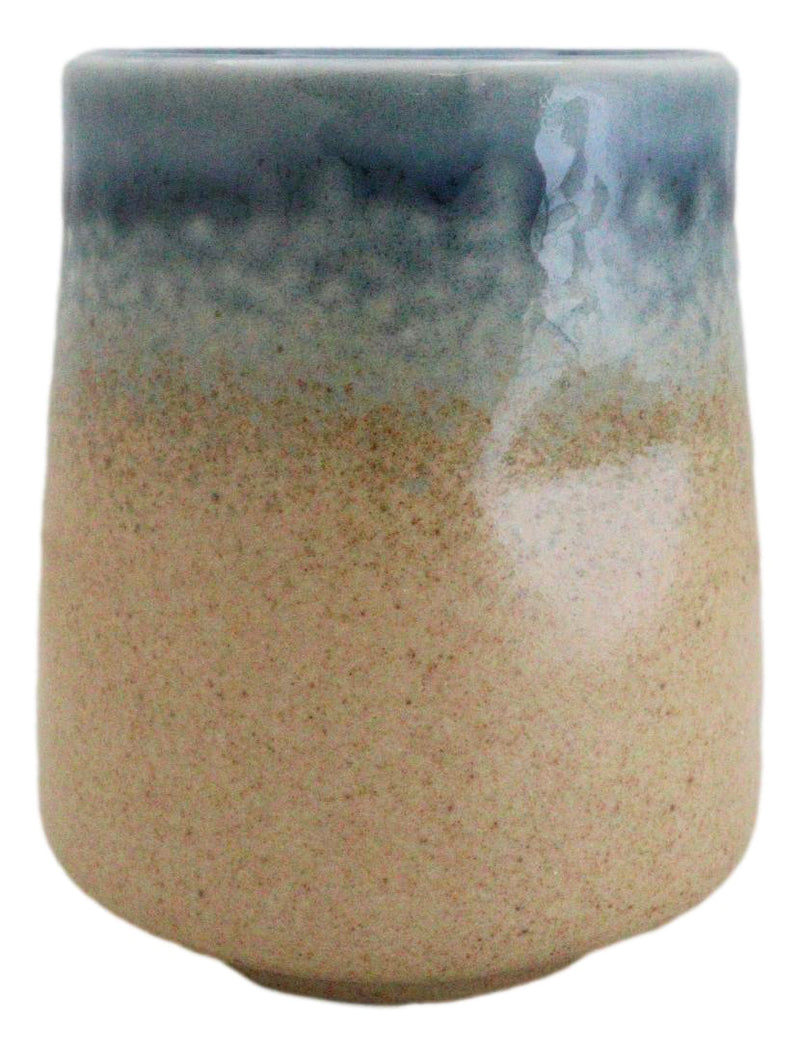 Pack Of 6 Porcelain Ao Nagashi Blue River Reactive Glaze Yunomi Tea Cups 9oz