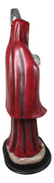 Large 2 Feet Tall Holy Death Santa Muerte Holding Scythe In Red Robe Statue