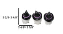 See Hear Speak No Evil Baby White Owls with Black Witch Hats Figurines Set Of 3