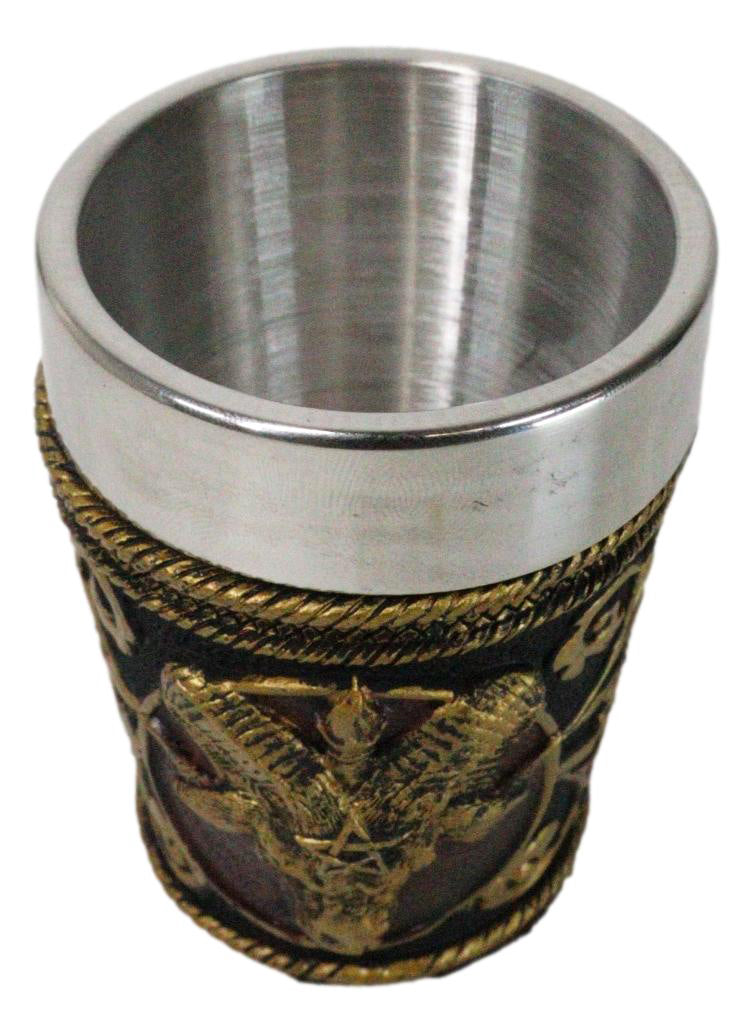 Set Of 2 Occultic Pagan Pentagram Sigil Of Baphomet Sabbatic Goat Shot Glasses
