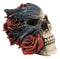 Day of The Dead Romantic Gothic Thorny Red Roses Two Faced Skull Figurine