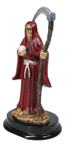 Red Robe Santa Muerte With Scythe Patroness Of Love And Romance Figurine 5"H