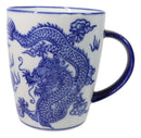 Pack Of 4 Japanese Blue And White Ryu Dragon King Porcelain Mug Cups 12oz