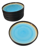 Pack Of 6 Blue Sky Aozora Kannyu Large Round Dinner Plates With Lip Edge 10" D