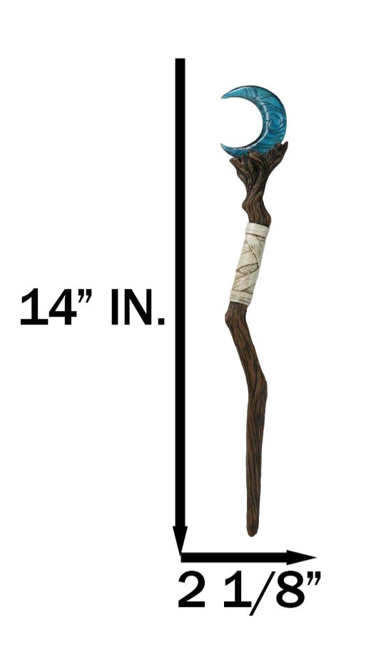 Wicca Witchcraft Sorcerers Fantasy Crescent Moon Dendritic Branch Magic Wand