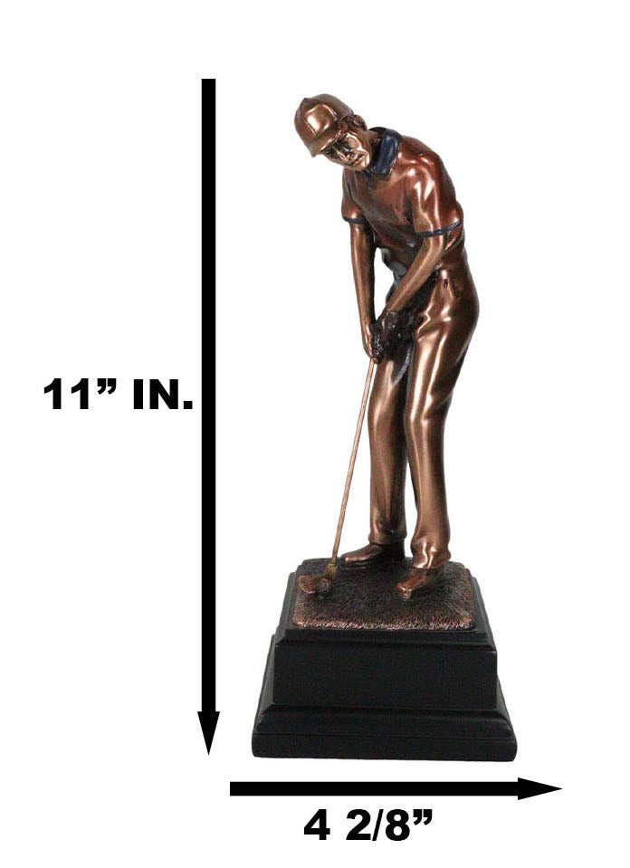Sports Professional Golfer Preparing for A Swing of The Golf Club Statue 11"H