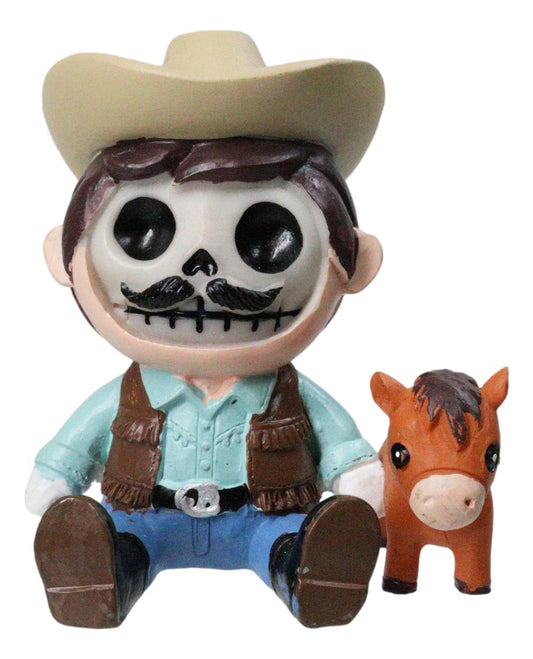 Furry Bones Cowboy Hillbilly the Skelly With Pony Skeleton Figurine Furrybones