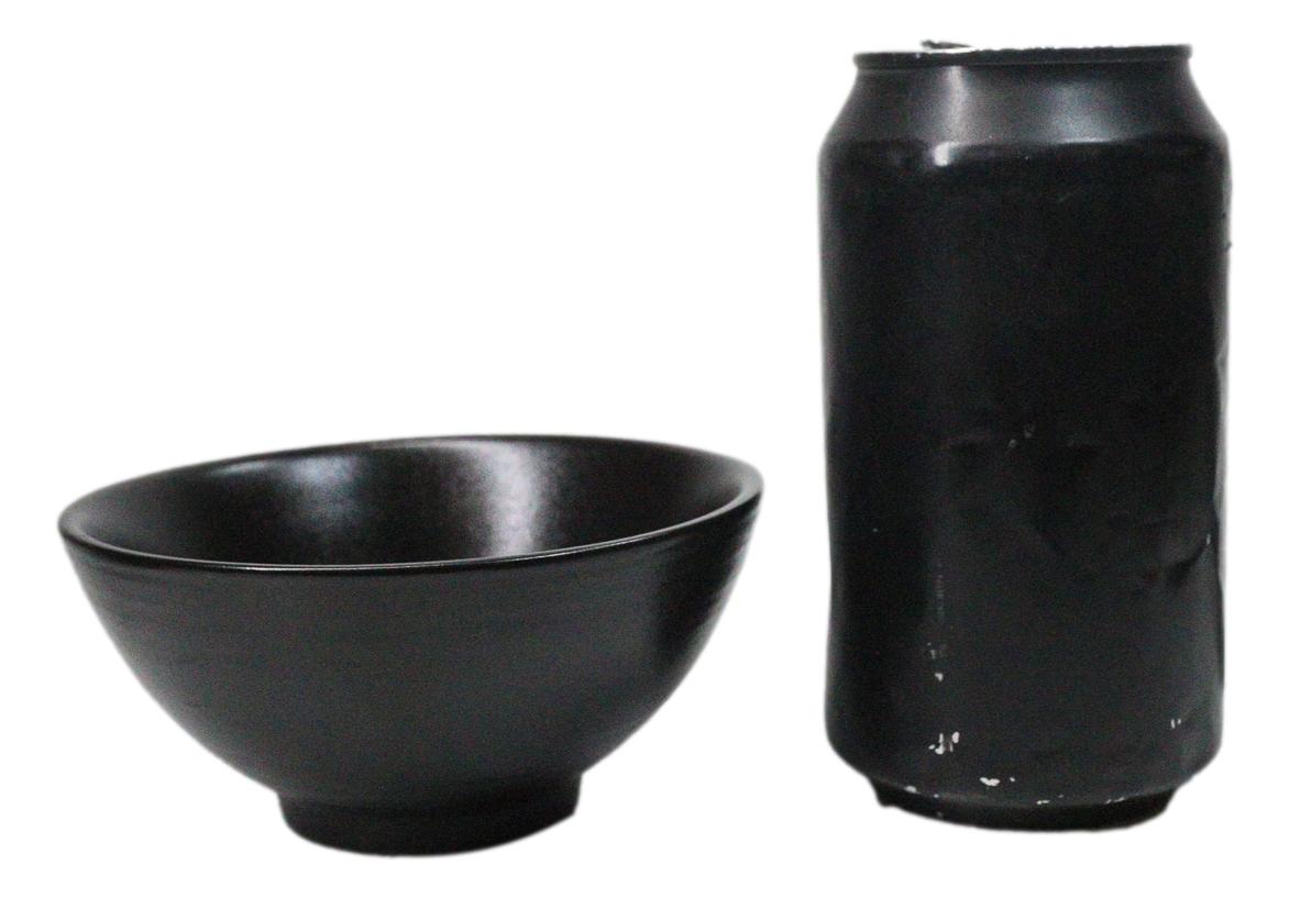 Pack Of 6 Black Kokuyo Minimalist Ceramic Small Rice Soup Appetizer Bowls 10oz