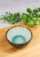 Pack Of 6 Crackle Green Midori Kannyu Small Round Appetizer Sauce Kozara Dishes
