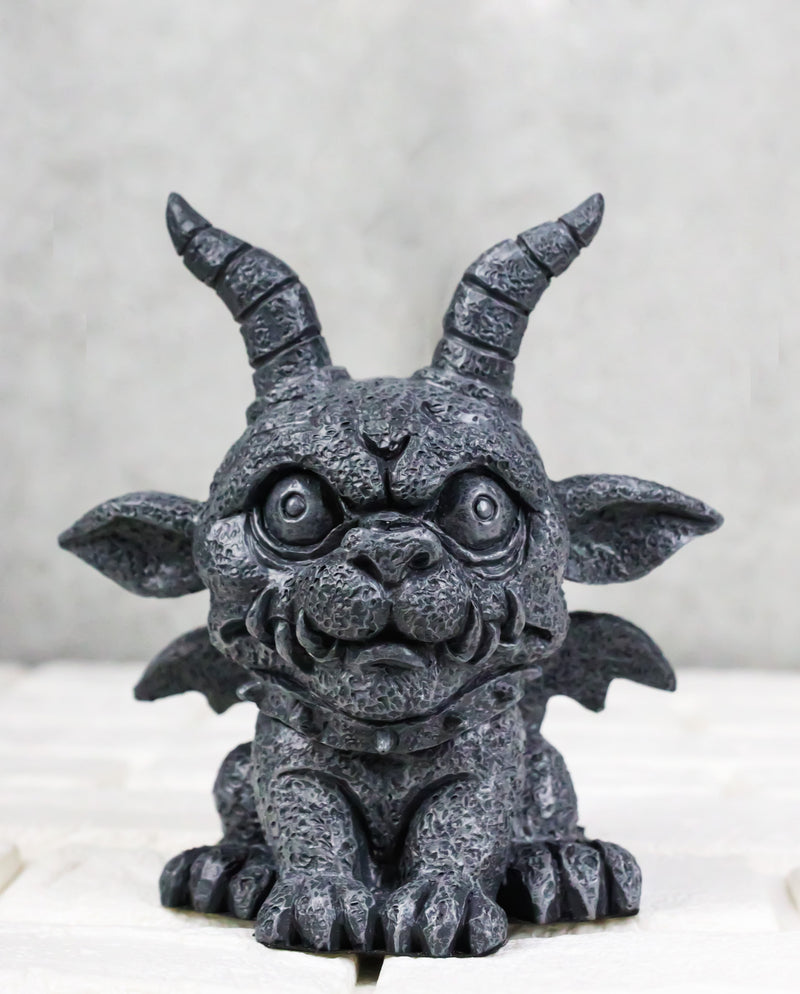 Gothic Agamon Bulldog Horned Gargoyle Figurine 5" H Mythical Fantasy Talisman