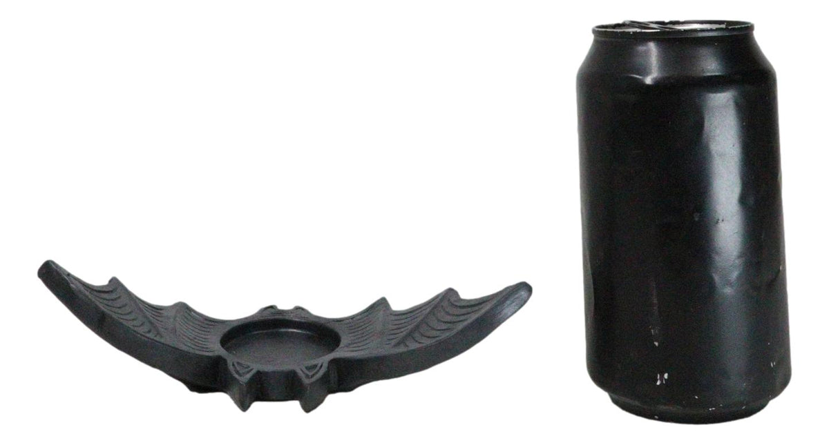 Pack Of 2 Gothic Black Cutout Winged Flying Vampire Bat Votive Candle Holders