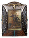 Western Longhorn Tooled Silver Concho Turquoise Gems Picture Photo Frame 5"X7"